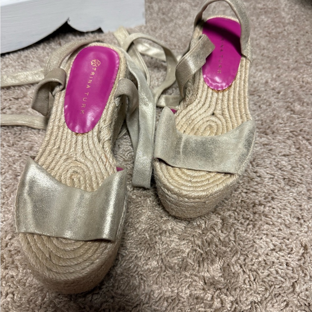 Trina Turk Silver Espadrille Sandals